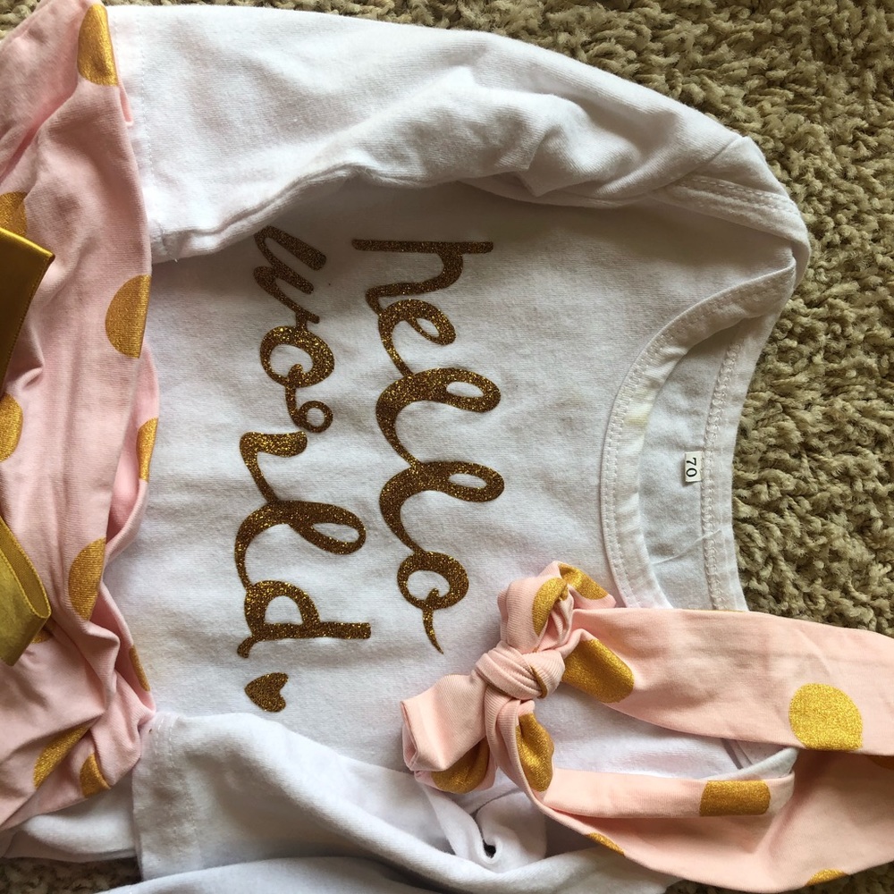 🎊3/$10 Baby Girls 3 Piece Romper Outfits - Picture 6 of 6